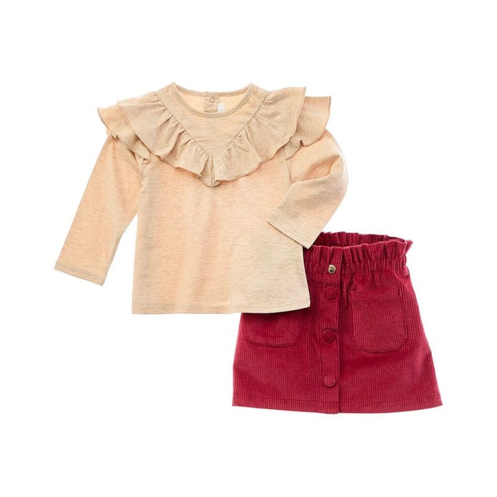 Chloé Girls  2Pc Top & Skirt Set, Beige